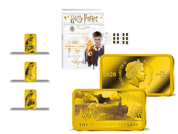 Oﬃzielle Harry-Potter-Barrenmünze ''Hogwarts Express'' aus reinem Gold